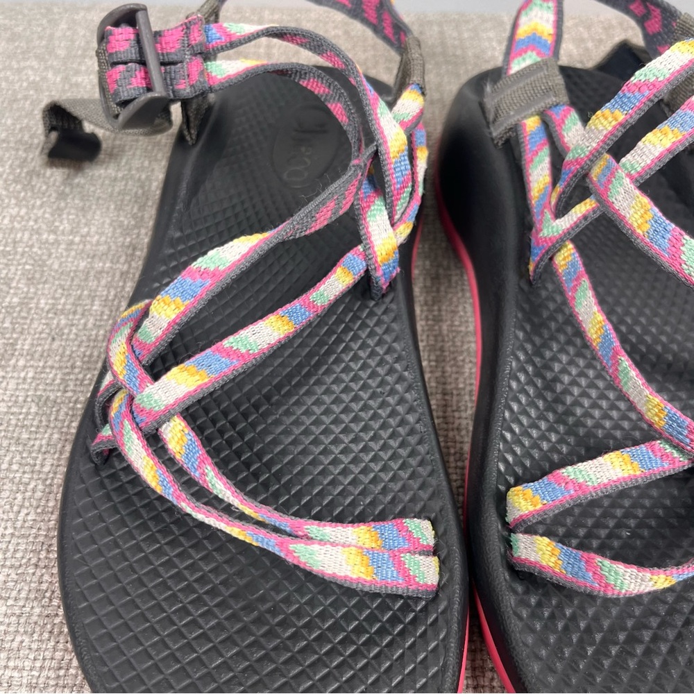 Chaco ZX1 Eco Tread Hiking Outdoor Pink Yellow Sandal Shoe Size 4 - Picture 3 of 11